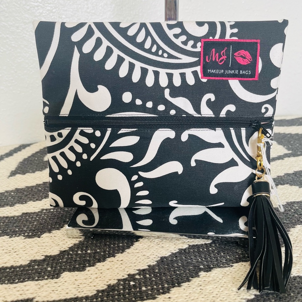 Black and White Make Up junkie  Cosmetic Bag